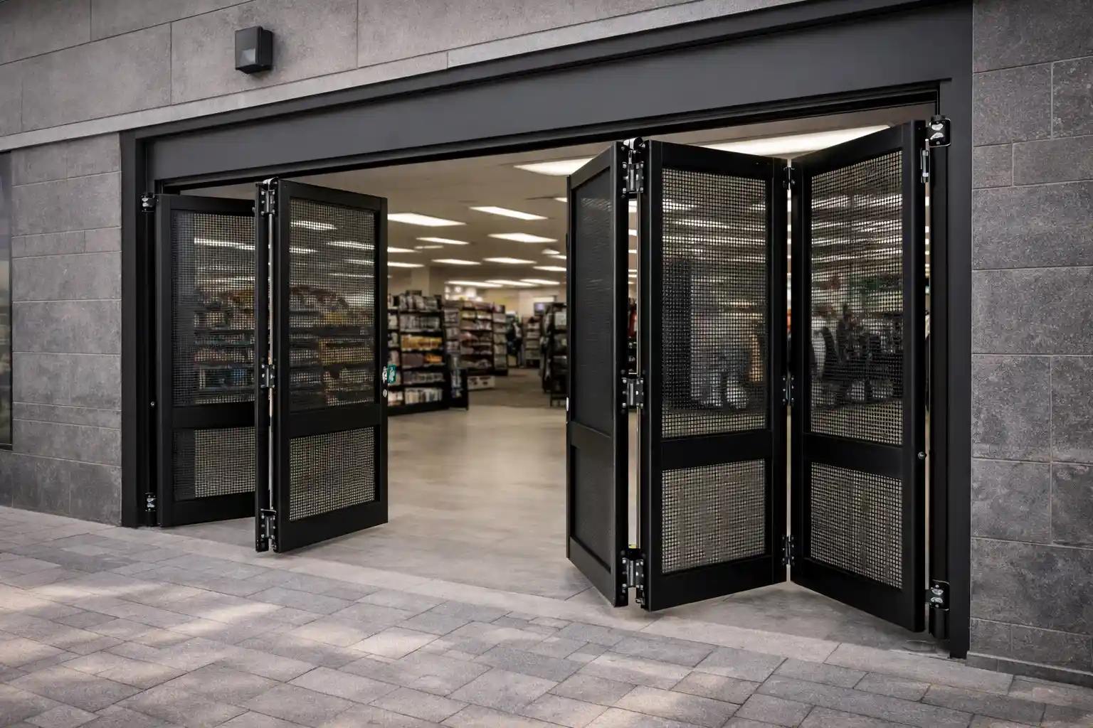 Portón plegable eléctrico